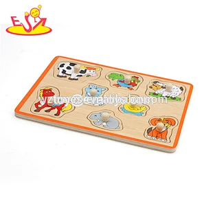 Wholesale popular peg puzzle toy wooden vehicles puzzle for baby W14M113