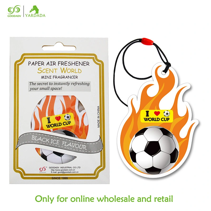 8 kinds of fragrance paper air fresheners, car rearview mirror hung fragrant paper, football cup cheap and high quality products