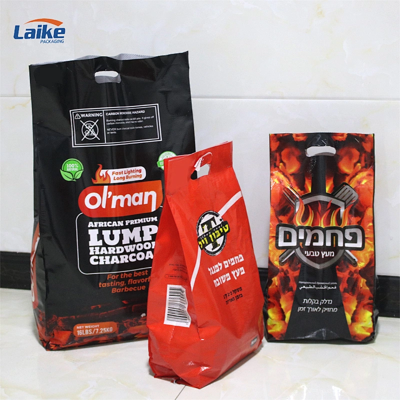 BBQ charcoal bag 5kg 10kg, bopp laminated pp woven charcoal packaging bag