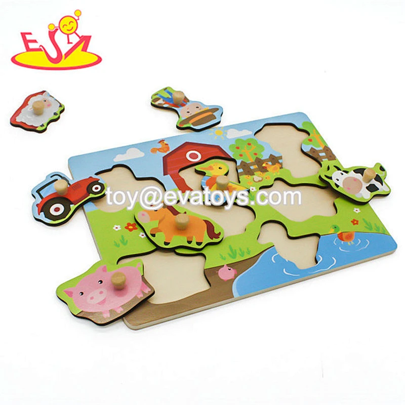 New arrival first educational wooden peg puzzles for children W14M148