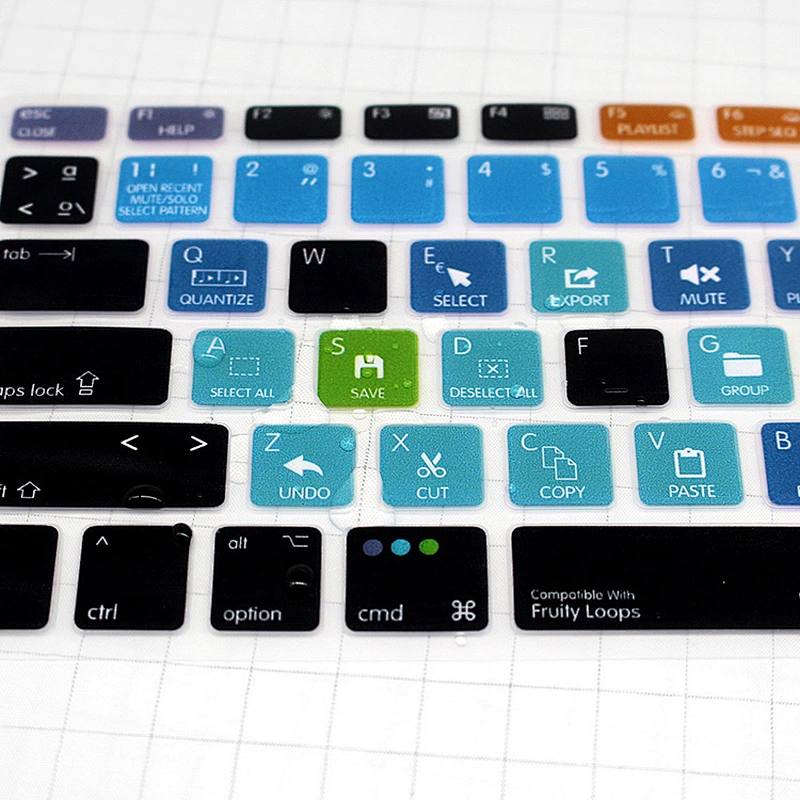 Online Retail Store Durable FL Studio Fruity Loops Functional keyboard Cover Silicone Skin  For Macbook Pro retina
