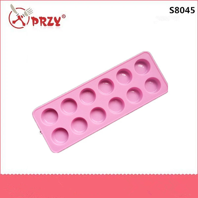 12 Cavity Anti-high temperture circle Cake chocolate Pan mould silicone ice molds Silicone round Cake Mold