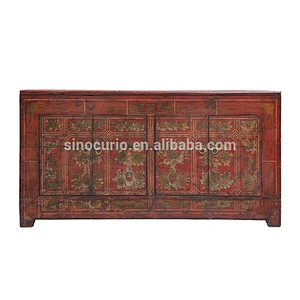 Chinese Living room cabinet Asian Antiques Hand Painted Dongbei Cabinet