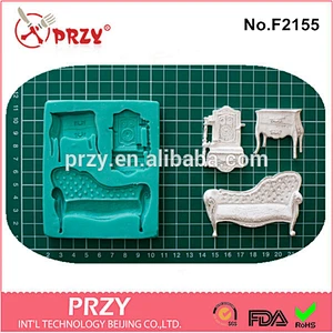 F2155 PRZY Baroque Furniture fondant cake decorating silicone molds