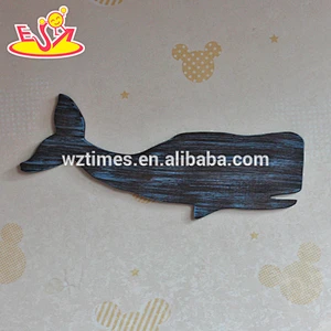 2018 New design home decoration wooden wall decor top fashion whale shape wooden wall decor W09D017