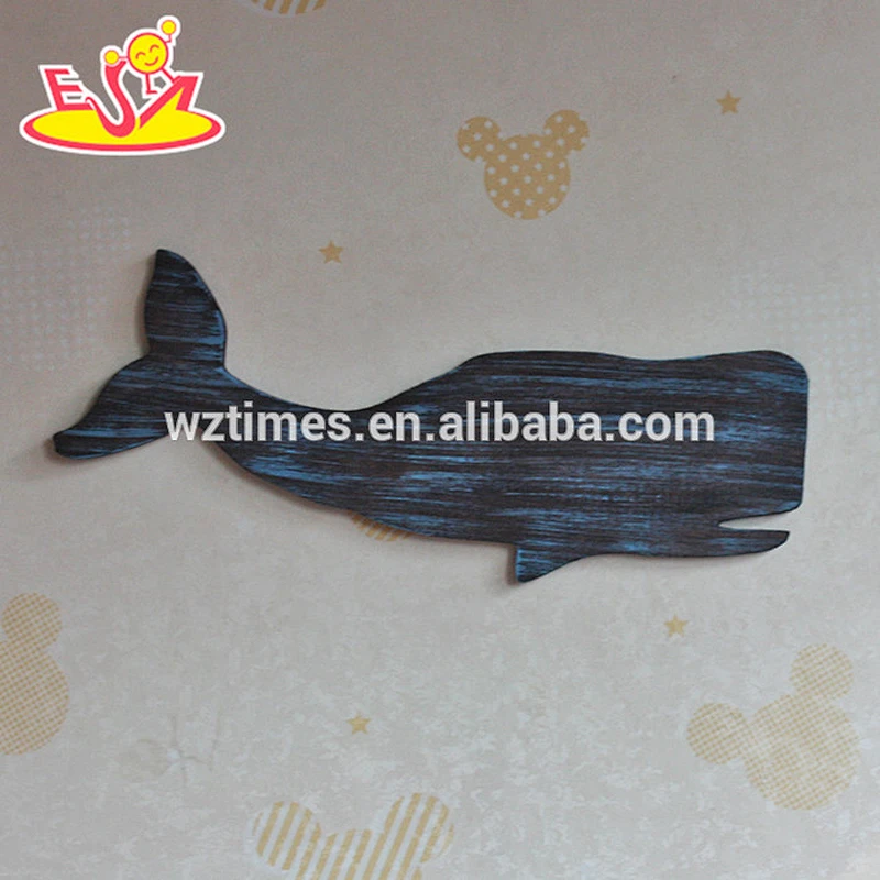 2018 New design home decoration wooden wall decor top fashion whale shape wooden wall decor W09D017