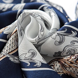 New fashion women satin silk scarf shawl custom digital print silk scarf