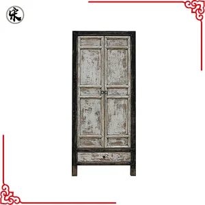 hotsale beijing chinese antique distressed shabby chic old door bedroom wardrobe furniture