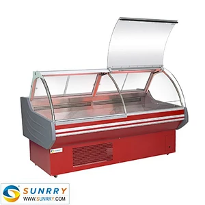 New style supermarket refrigeration equipment and deli showcase with a lifted cover