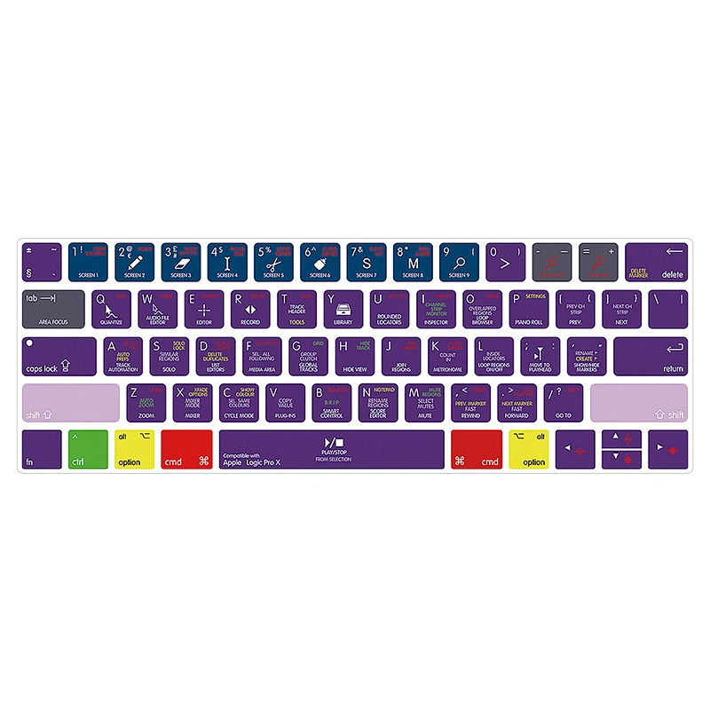 Hot Sale logic pro x shortcuts keypad skin OEM TPU Keyboard Covers shortcuts keyboard skin for macbook pro touch cover