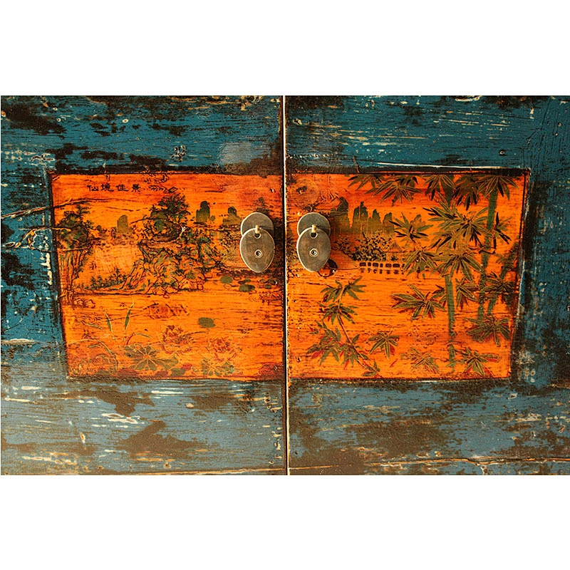 chinese antique distressed painted storage old lacquered living room furniture