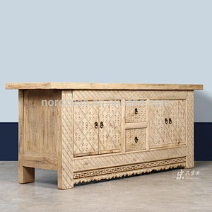 beijing factory hand carved naturel wood color chinese antique furniture