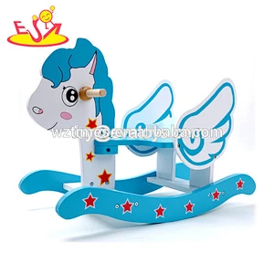 Wholesale newest wooden baby giraffe rocking horse teaching aid wooden giraffe rocking horse W16D025