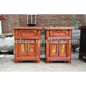 bedroom old cabinet chinese antique small cabinet red&black