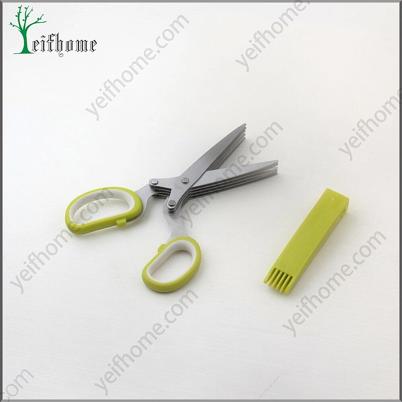 Newly Design Utility Stainless Steel 5 blade Herb Scissors