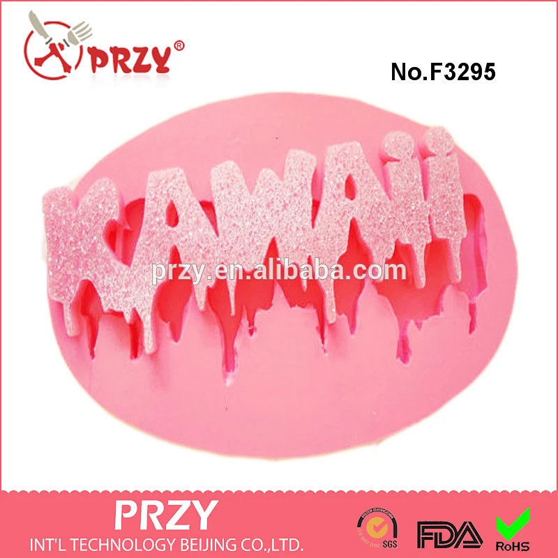F3295 Creepy Kawaii Word Letter Flexible Silicone Mold 3d silicone fondant mold