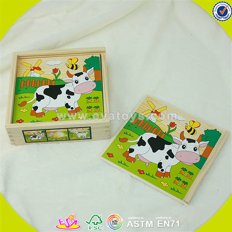 wholesale kids wooden cubic puzzle, cheap baby wooden cubic puzzle, hottest children wooden cubic puzzle W14F038