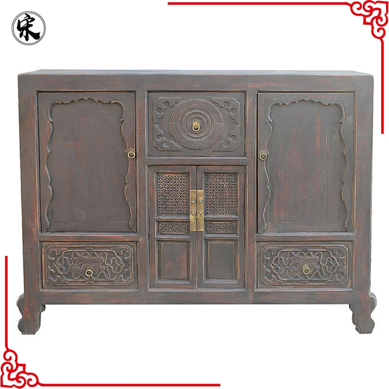 antique reproduction solid wood pine handmade buffet furniture