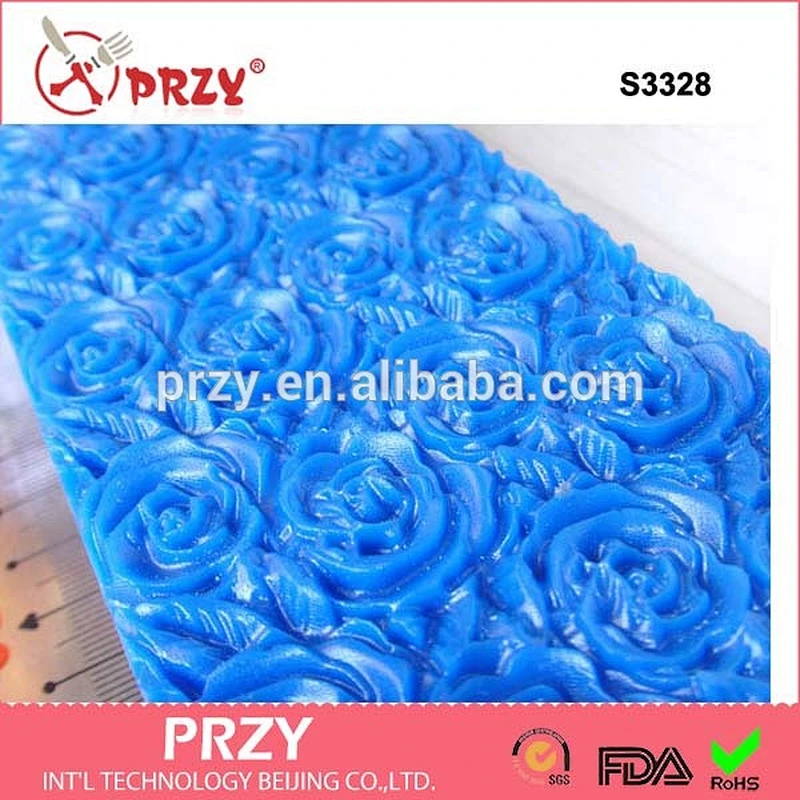 S3328 PRZY rose toast handmade soap mold rose flower rectangle handmade loaf mold for sell