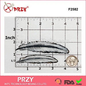 F2582 Feather Silicone Mold Creates Two Feathers - Mold is Flexible and easy to use with Fondant Chocolate Candy mold