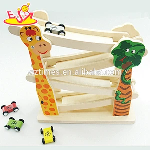 Wholesale interesting mini car game wooden rail slide toy for children W04C039