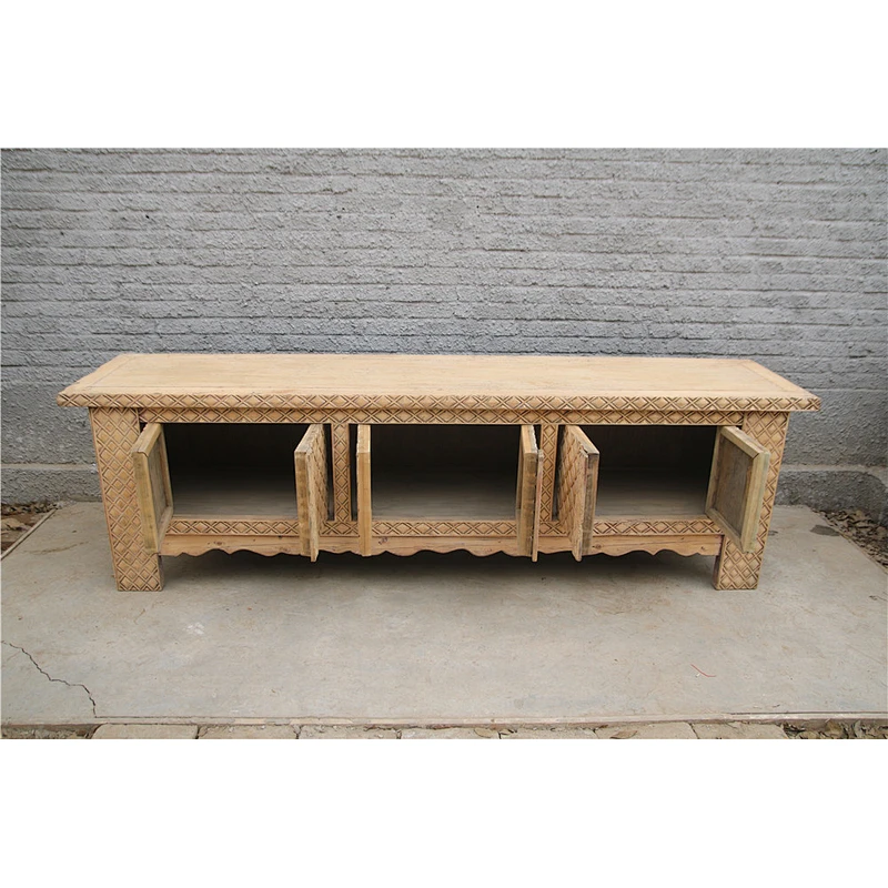 2017 Chinese carving Xinjiang antique TV cabinet sideboard