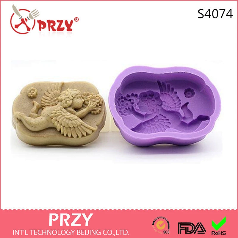 S4074 PRZY DIY handmade soap mold to fly Angel oblong silicone mold SOAP 125g SOAP gifts