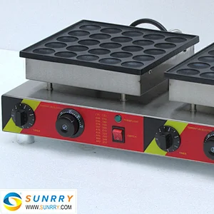 Commercial electric double plate poffertjes grill machine for 25+25 pcs mini poffertjes(SUNRRY SY-WM47B)