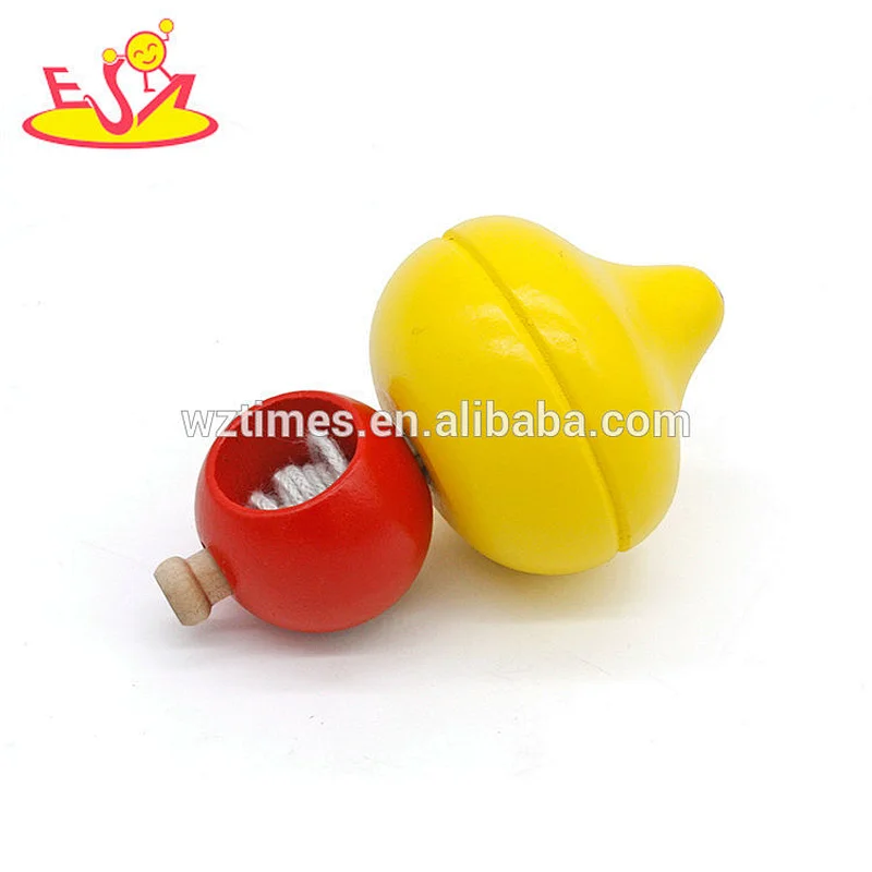 wholesale cheap funny wooden spinning top toy for children W01A308