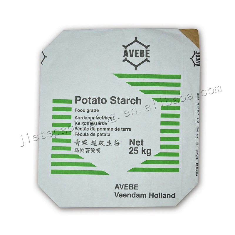 Customized design printing Multilayer kraft paper white kraft paper wheat bread flour packaging bags/sack 25kg
