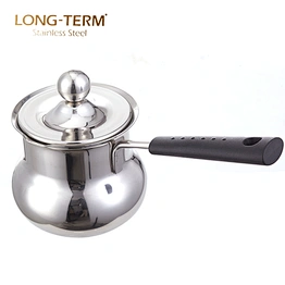 L10178284 Black Handle 1Mm Thickness Stainless Steel Modern Arabic Brass Coffee Warmer Pot