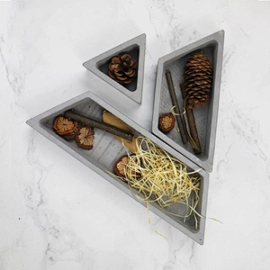geometric series triangle trapezoid concrete flowerpot silicone mold for home decoration