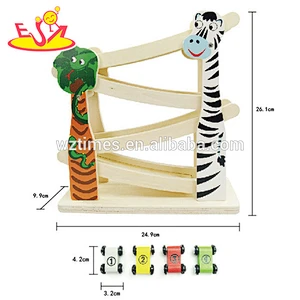 Wholesale interesting mini car game wooden rail slide toy for children W04C039