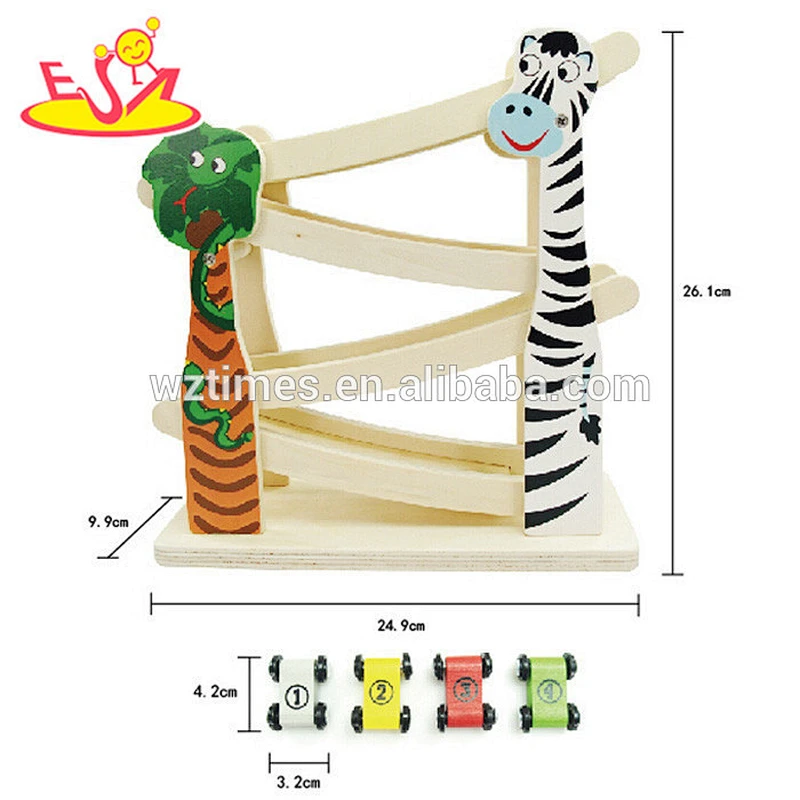 Wholesale interesting mini car game wooden rail slide toy for children W04C039