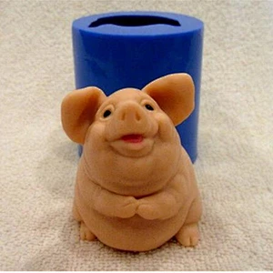 Cute pig shape silicone mold for soap and candles making