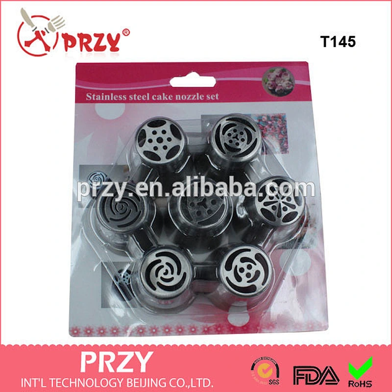 T145 7 Pcs Stainless steel Pastry icing nozzles Cake Decorating Set