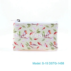 Color Pattern Printing Of Flowers Birds Pocket Cash Bag