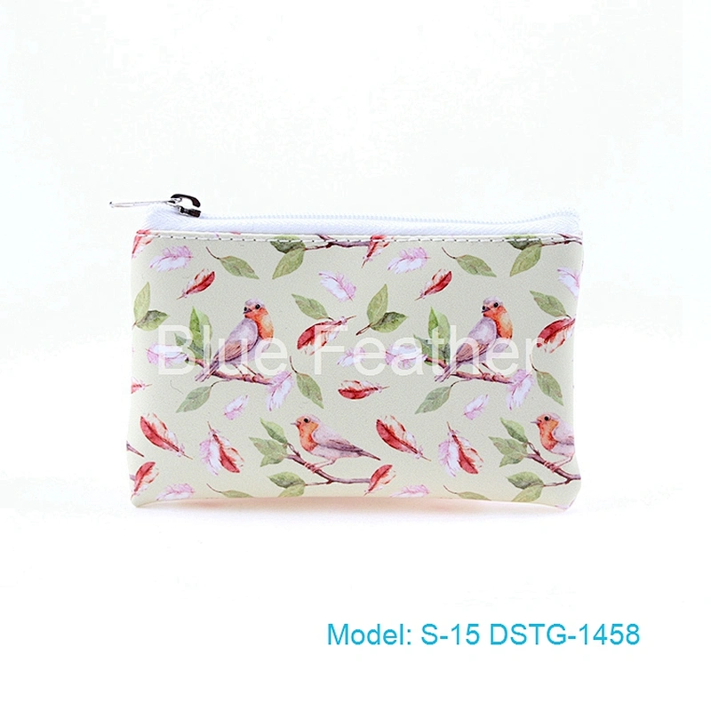 Color Pattern Printing Of Flowers Birds Pocket Cash Bag