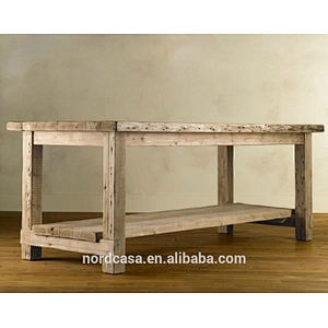 Rustic style antique elm dining furniture vintage wooden table