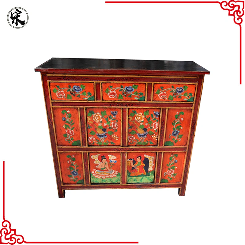 beijing factory price solid wood antique tibetan furniture