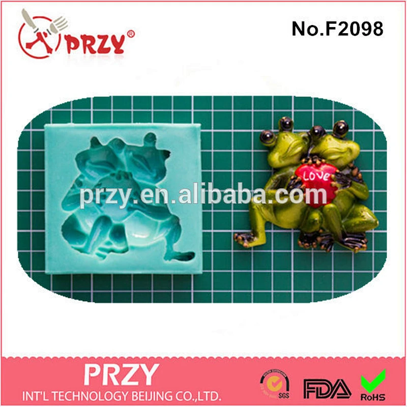 F2098 PRZY hotsale frog shape silicone molds for sculpture