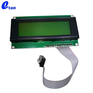 high quality yellow green 2004 20x4  LCD display module with cable