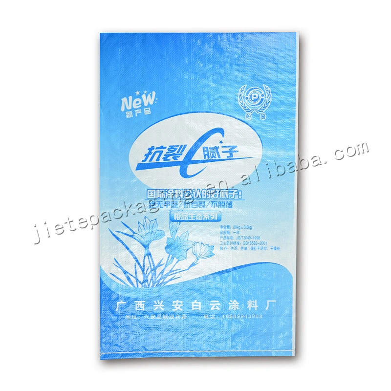 Construction industrial use white plastic pp woven cement packaging bag 20kg 25kg for mortar,wall putty,gypsum powder