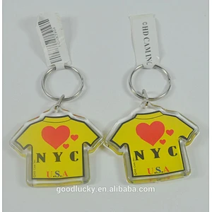 T-shirt plastic acrylic custom keychain rings