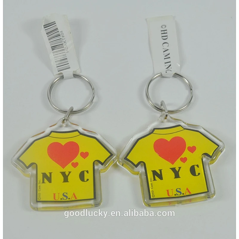 T-shirt plastic acrylic custom keychain rings