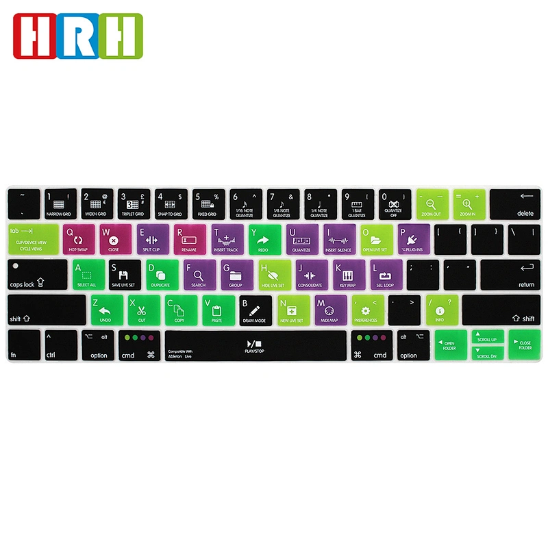 Ableton Live Shortcut Hot key US Keyboard Skin Silicone Cover for Mac Book New Pro 13 15 Retina with Touch Bar A1706 A1707