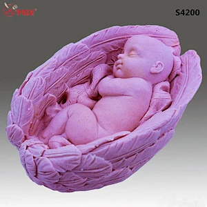 3D baby molds sleeping with Angel wings mold handmade Silicone Soap mould Candle mold Silicone from PRZY