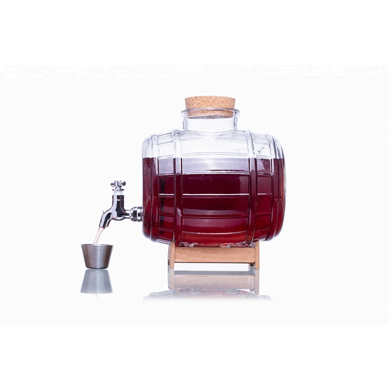 Best seller glass barrel beverage dispenser with cork and faucet