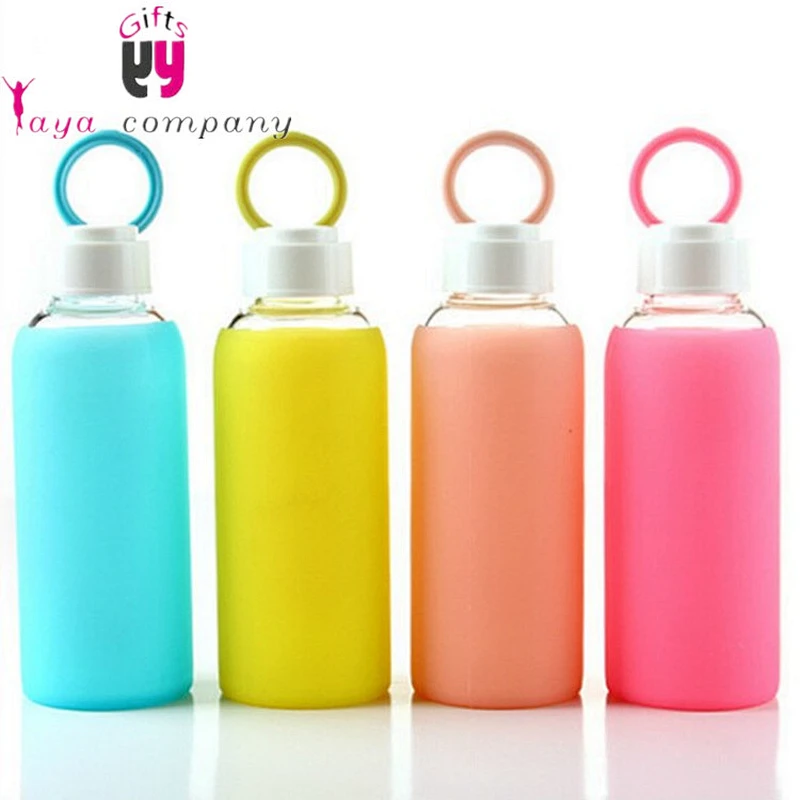 2016 Hot Selling Factory Direct Price Custom-Made glass water bottle with silicone sleeve,silicone rubber cup sleeve