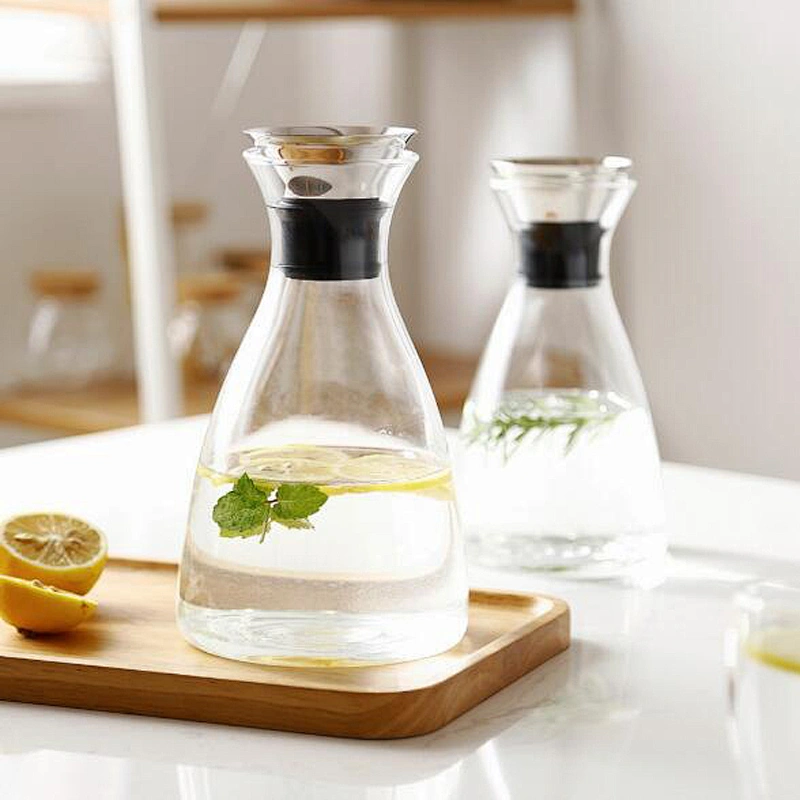 Safely material cold water bottle glass teapot juices container for home